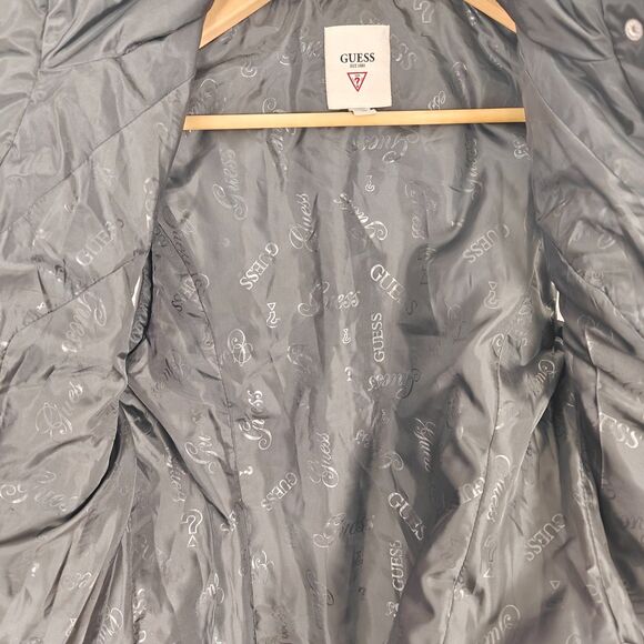 Guess Quilted Button Up High Collar Black Vest With Belt Size M Y2K Glam Rock - Picture 7 of 9